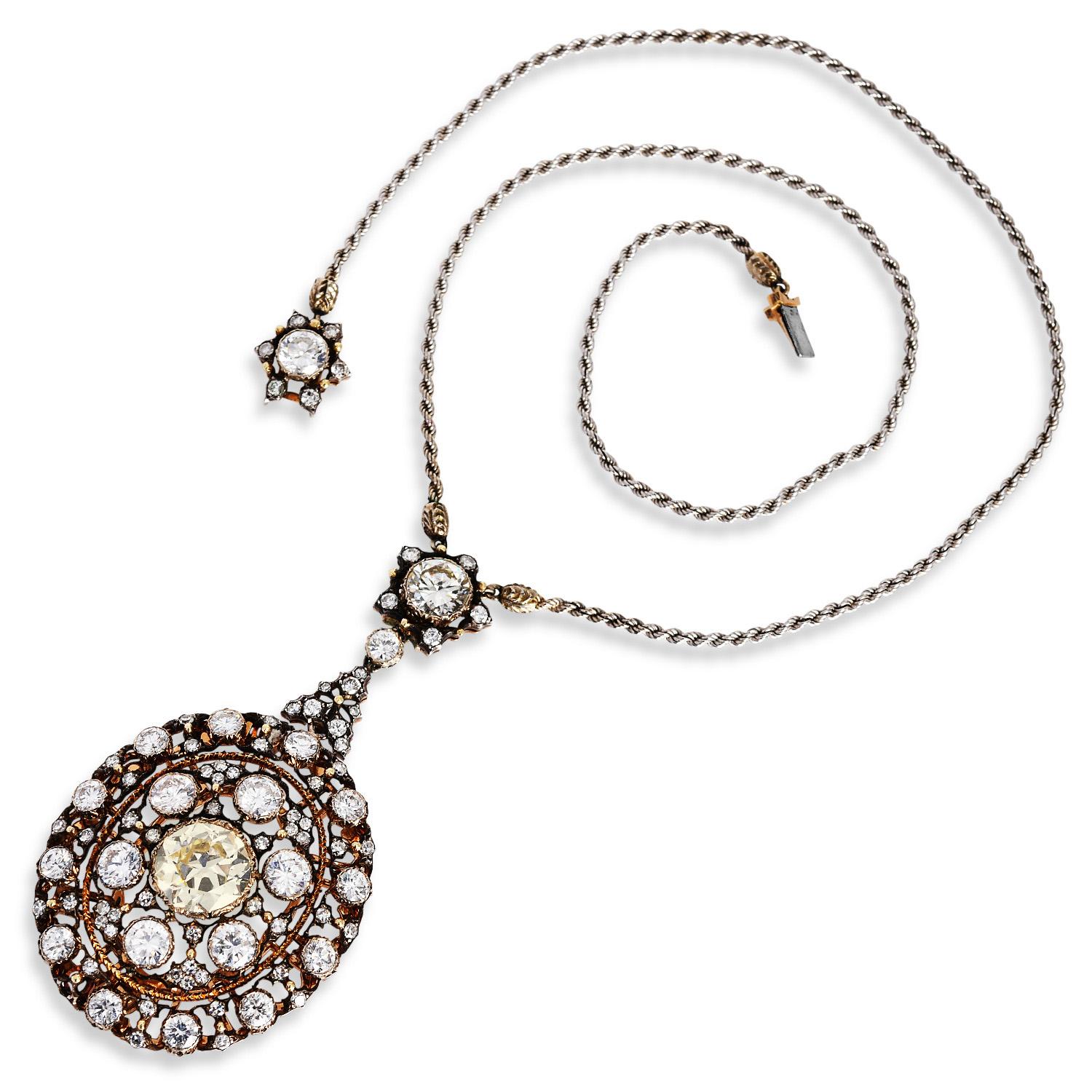 Vintage Buccellati Diamond 18K Gold Convertible Necklace and Brooch Pin 3
