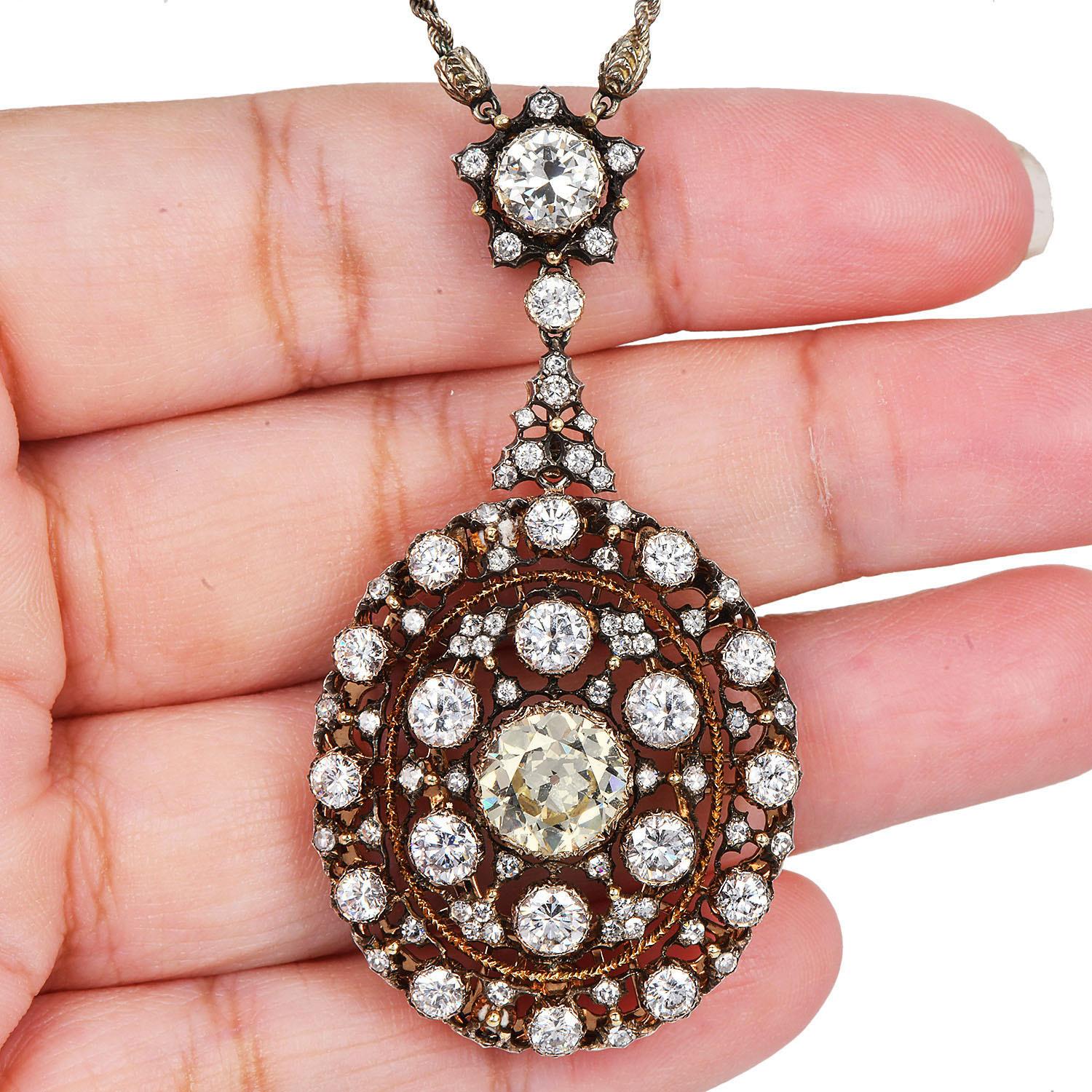 Vintage Buccellati Diamond 18K Gold Convertible Necklace and Brooch Pin 4