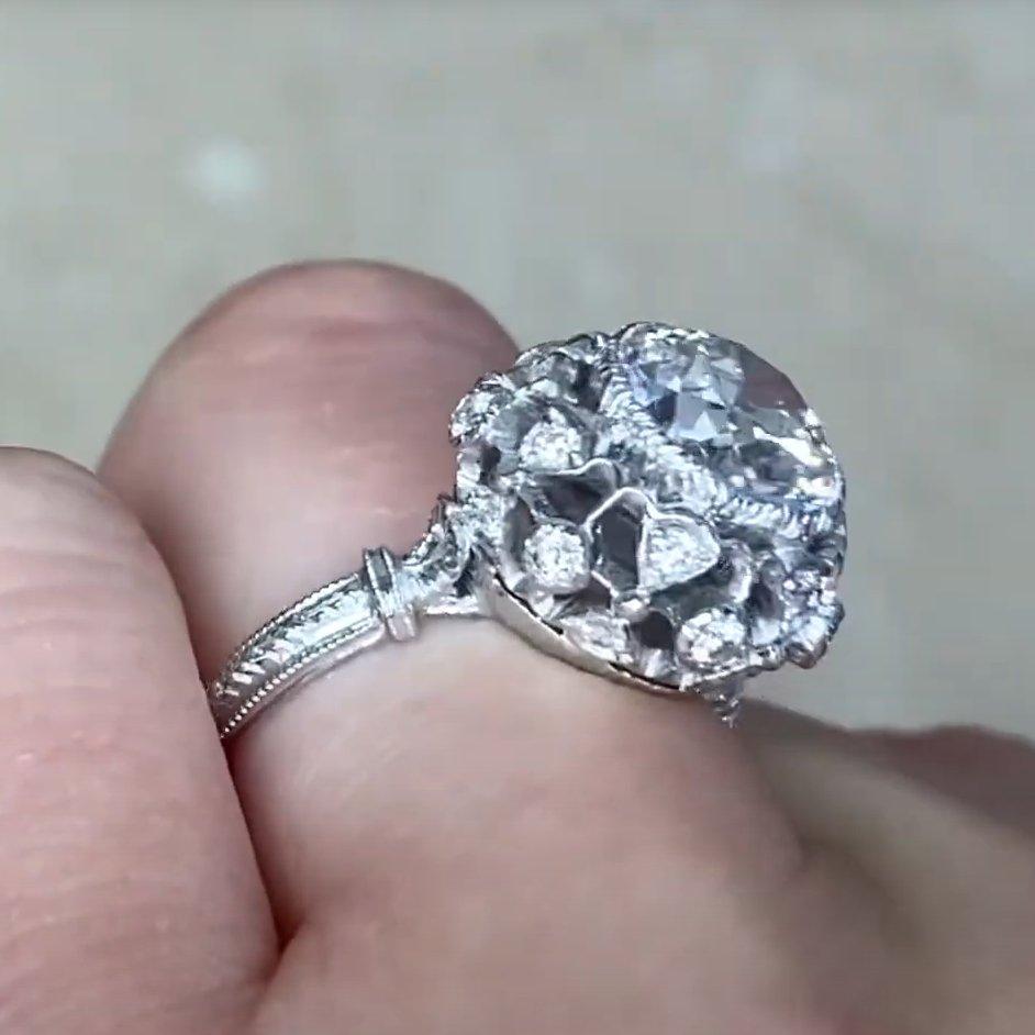 Anello di fidanzamento con diamante vintage di Buccellati (GIA circa 2,20 carati), platino in vendita 1