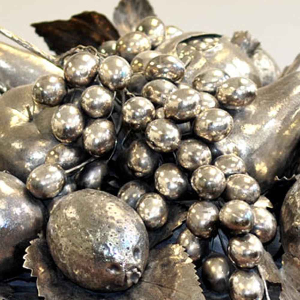 Women's or Men's Vintage Buccellati Fruit Basket, Silver, Circa 1970 For Sale