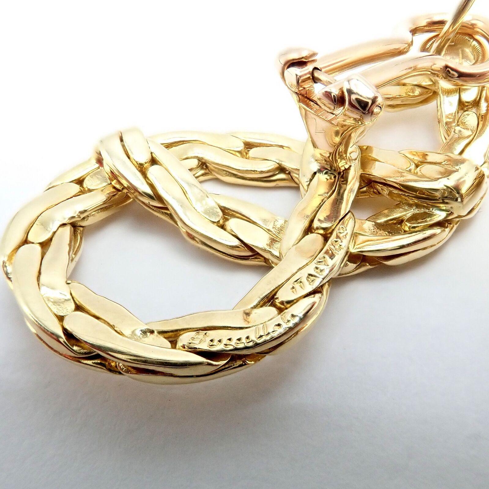 Vintage Buccellati Knot Rope Coil Yellow Gold Drop Earrings For Sale 1