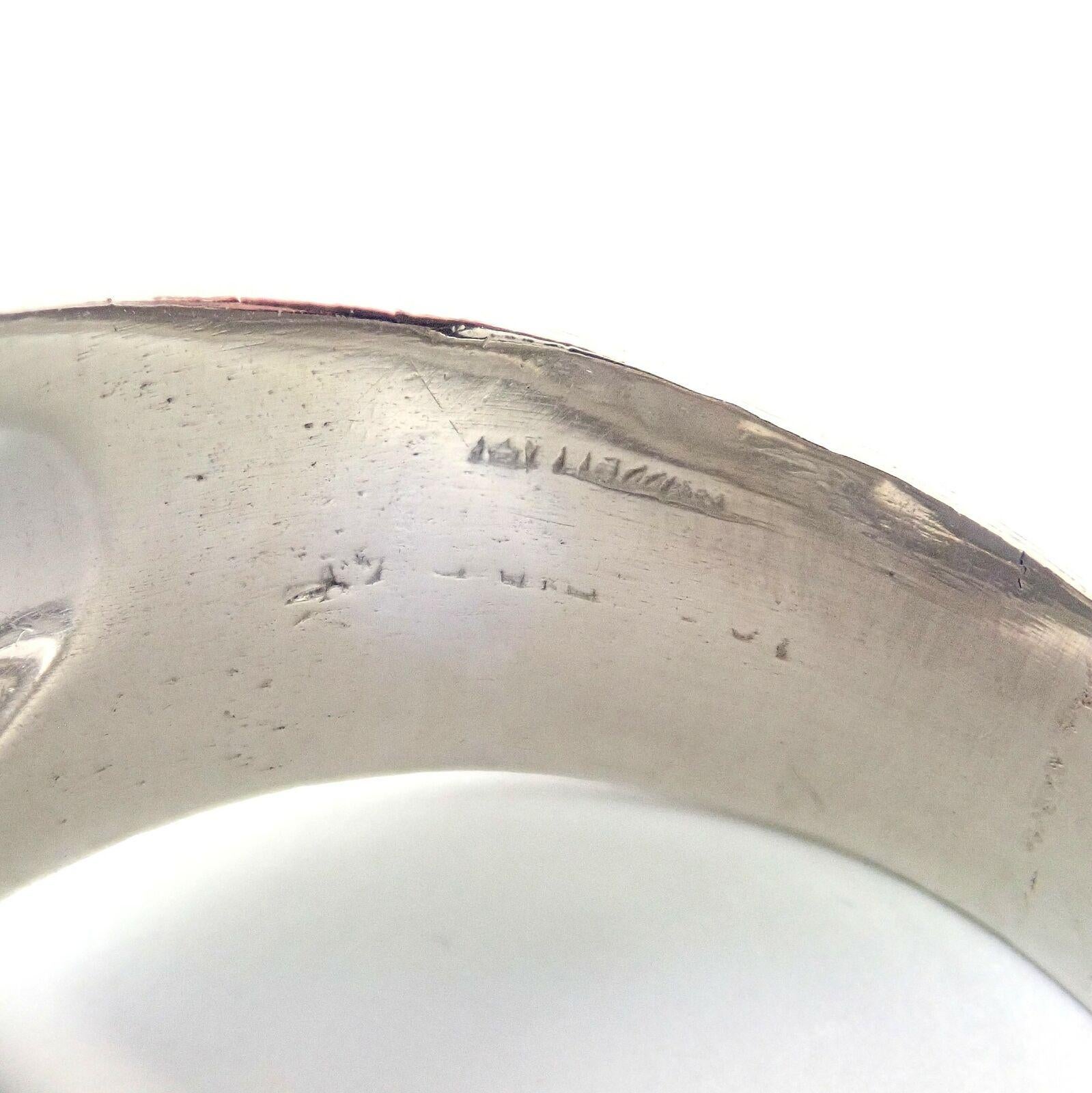 Women's or Men's Vintage Buccellati Large Cabochon Star Sapphire Platinum Ring For Sale