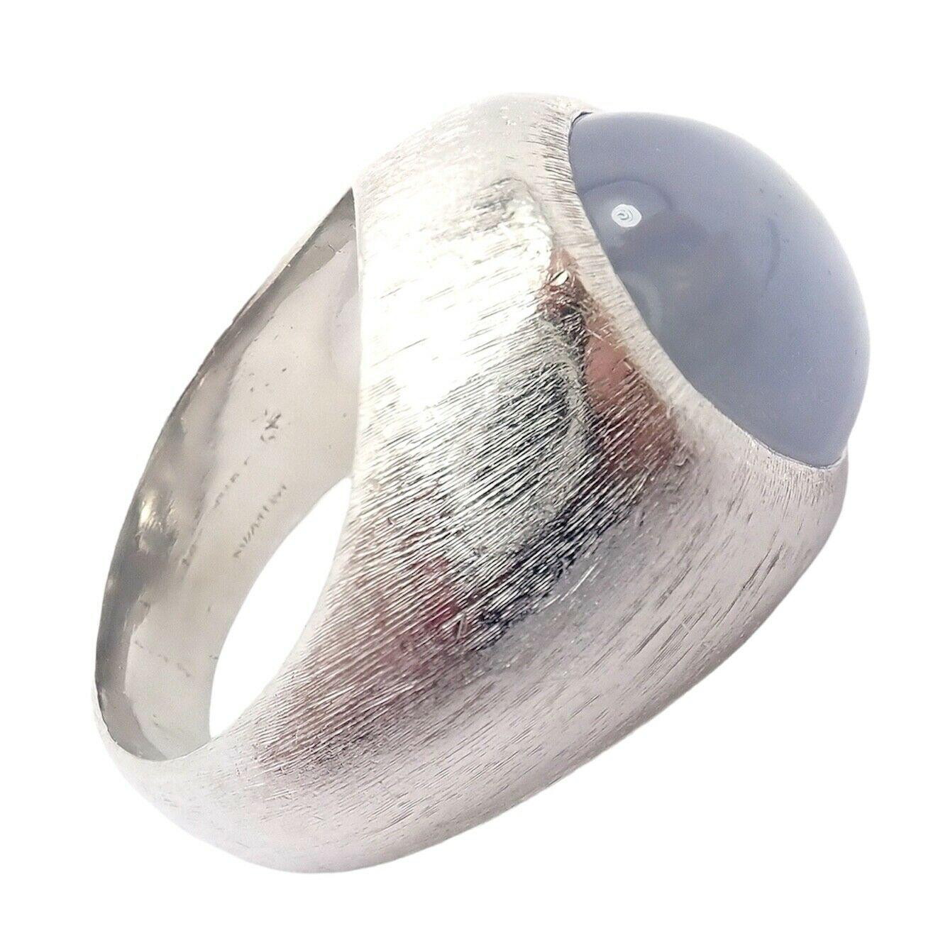 Vintage Buccellati Large Cabochon Star Sapphire Platinum Ring For Sale 1