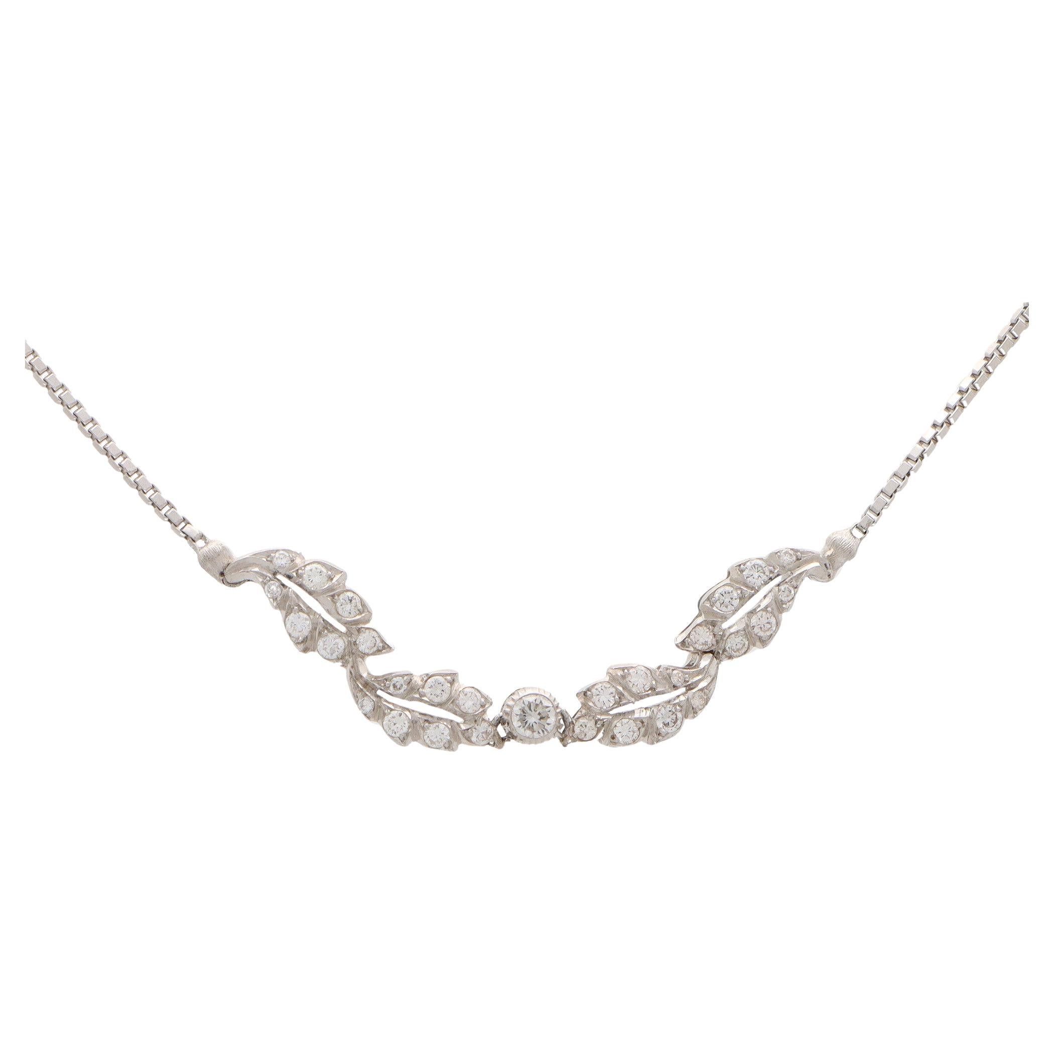 Vintage Buccellati 'Les Amoureux' Diamond Pendant Necklace in 18k White Gold