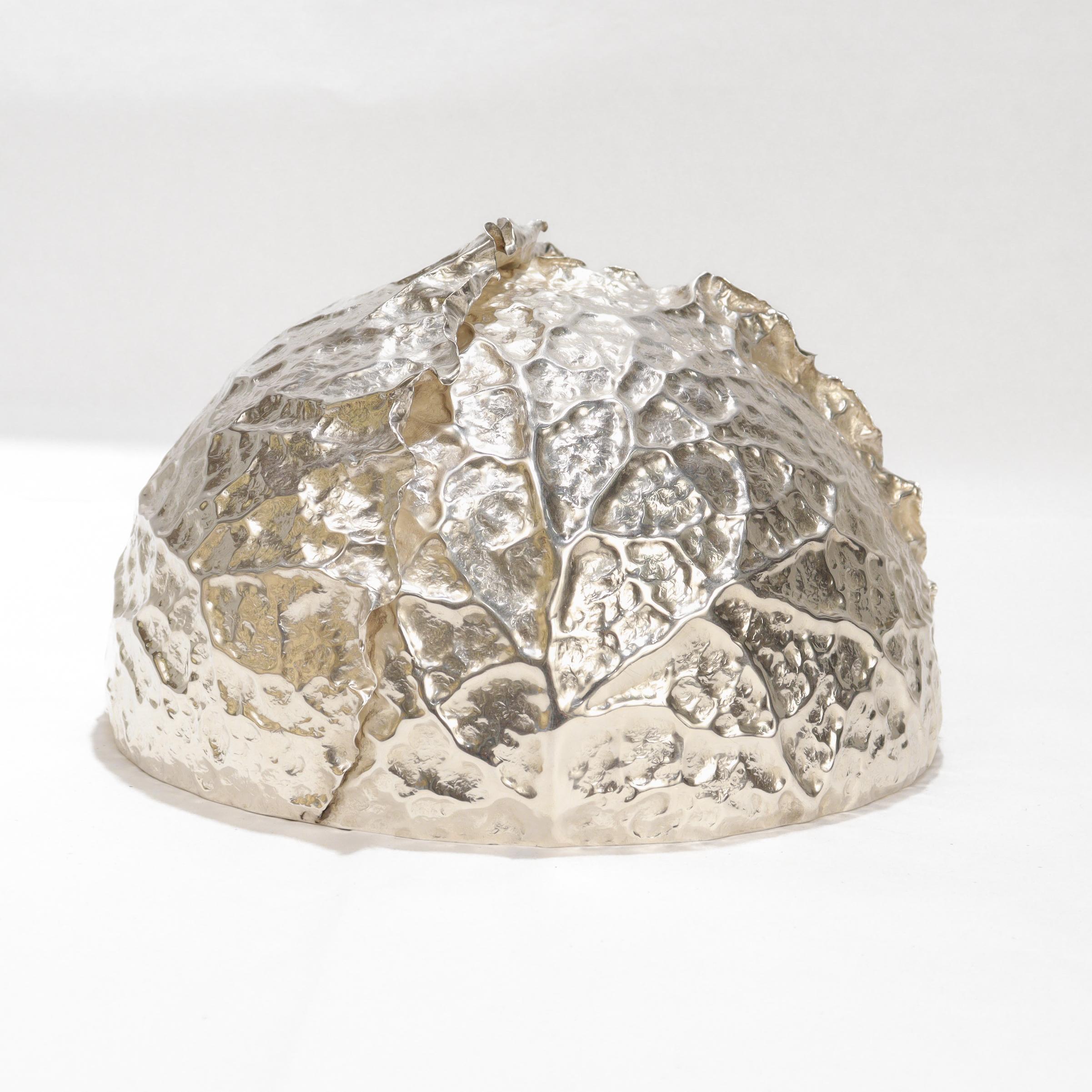Vintage Buccellati Parcel Gilt Sterling Silver Figural Cabbage Centerpiece en vente 8