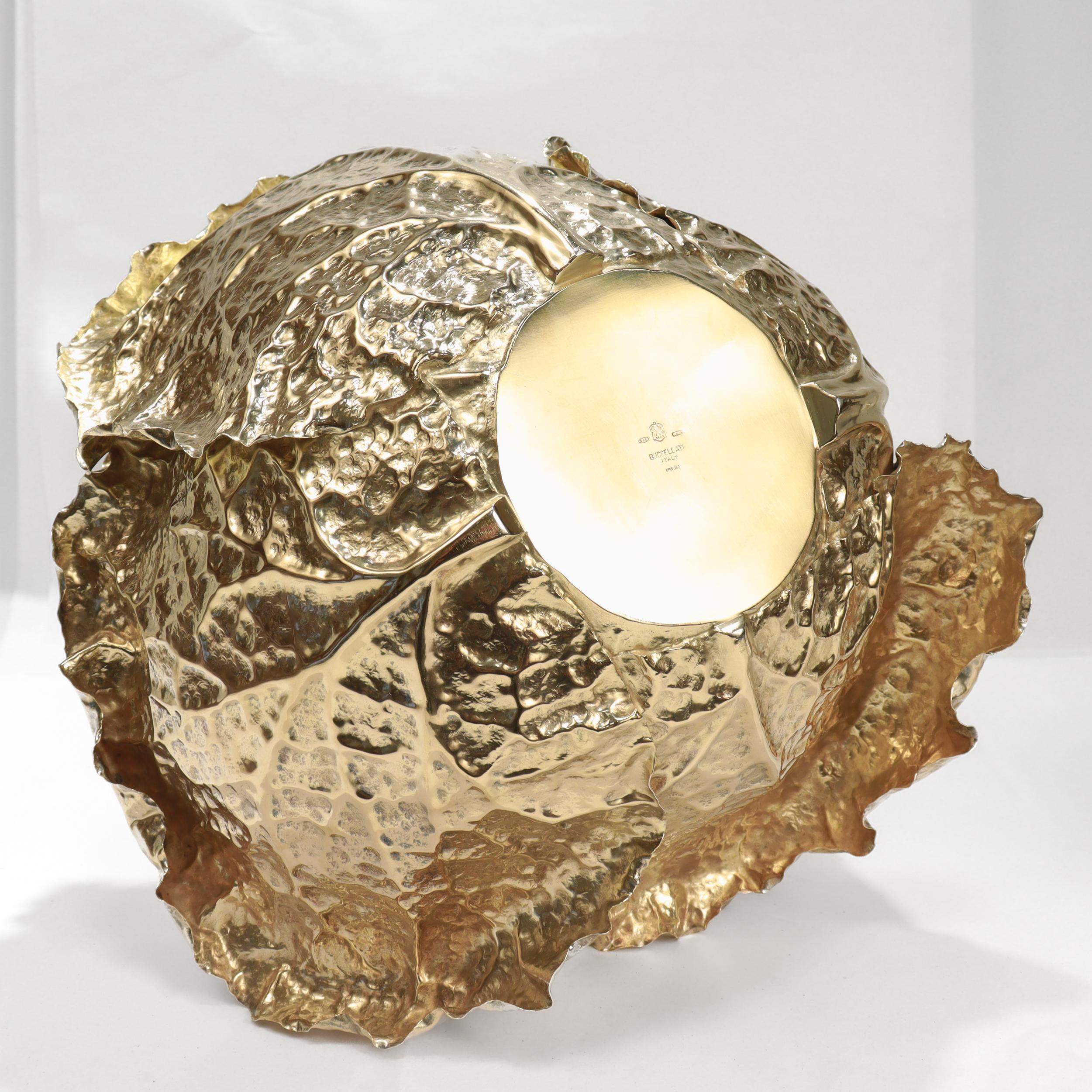 Vintage Buccellati Parcel Gilt Sterling Silver Figural Cabbage Centerpiece en vente 9