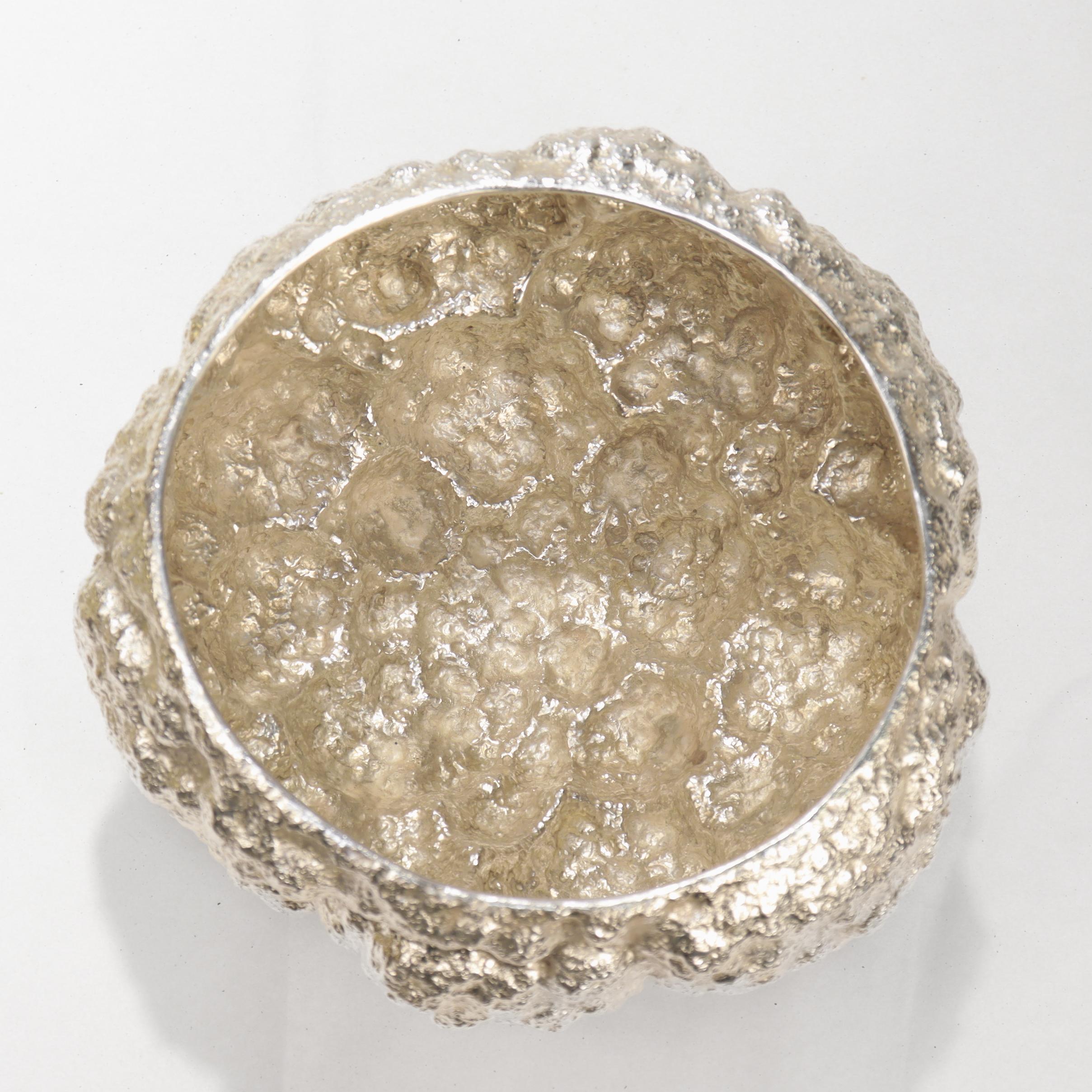 Vintage Buccellati Parcel Gilt Sterling Silver Figural Cauliflower Centerpiece For Sale 11
