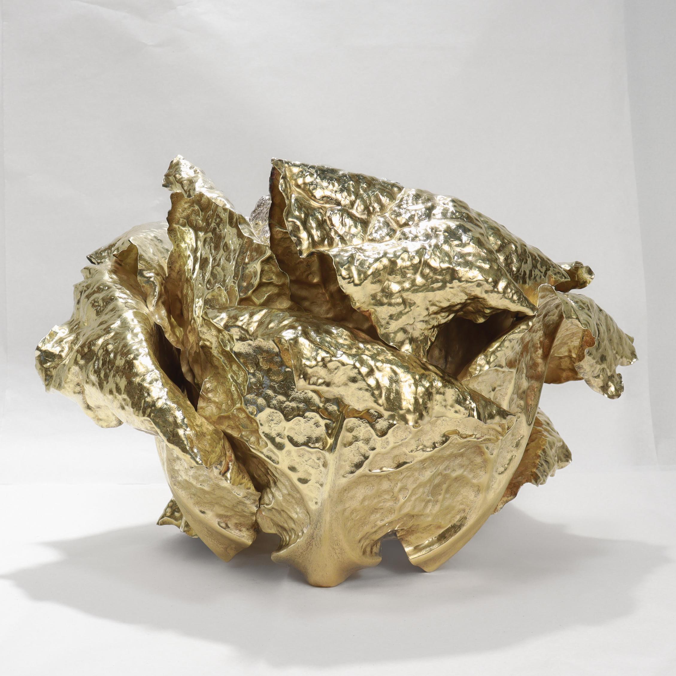 Vintage Buccellati Parcel Gilt Sterling Silver Figural Cauliflower Centerpiece For Sale 1