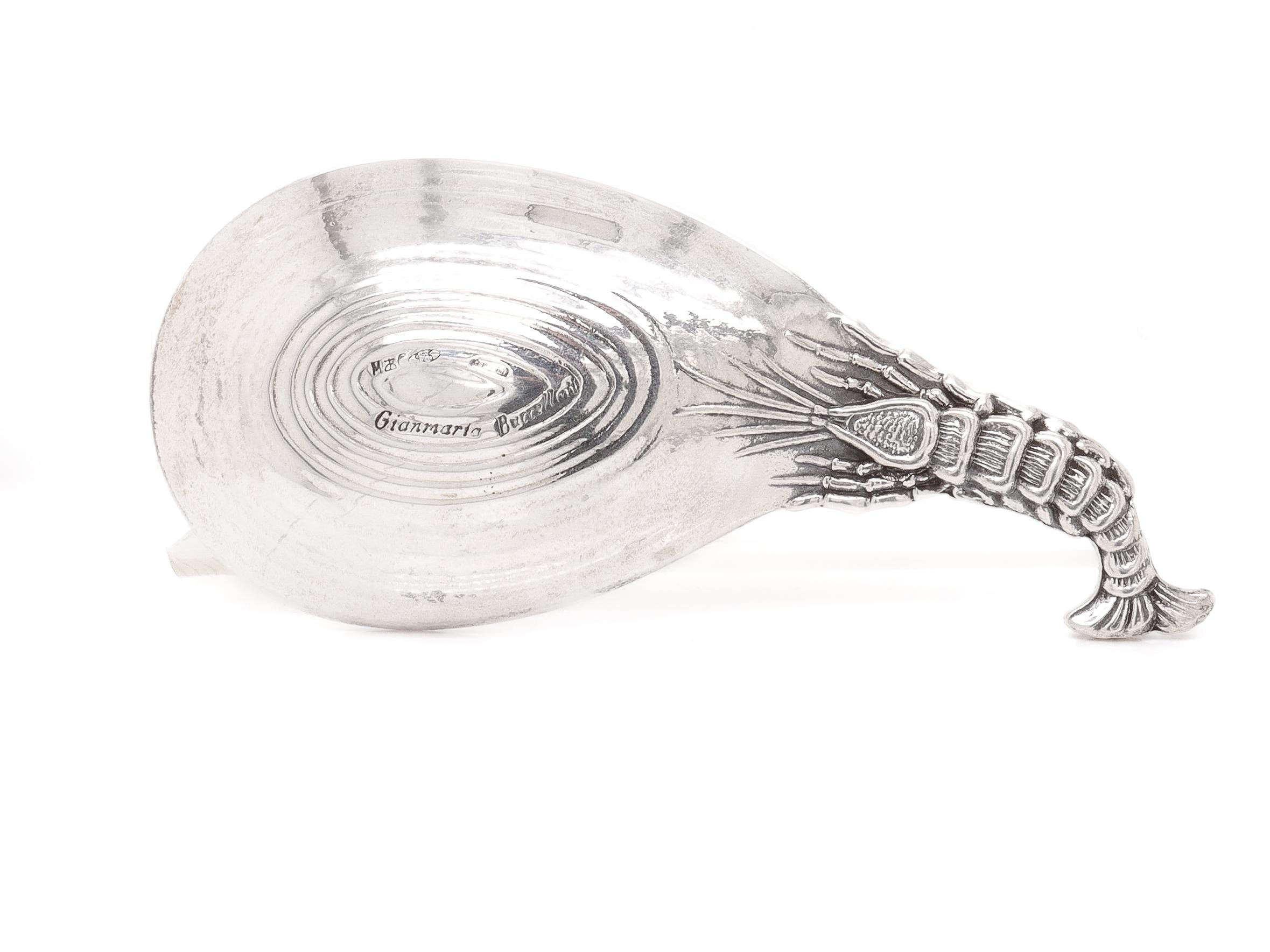 Vintage Buccellati Sterling Silver Ponza Tea Caddy Spoon with Lobster Handle For Sale 5
