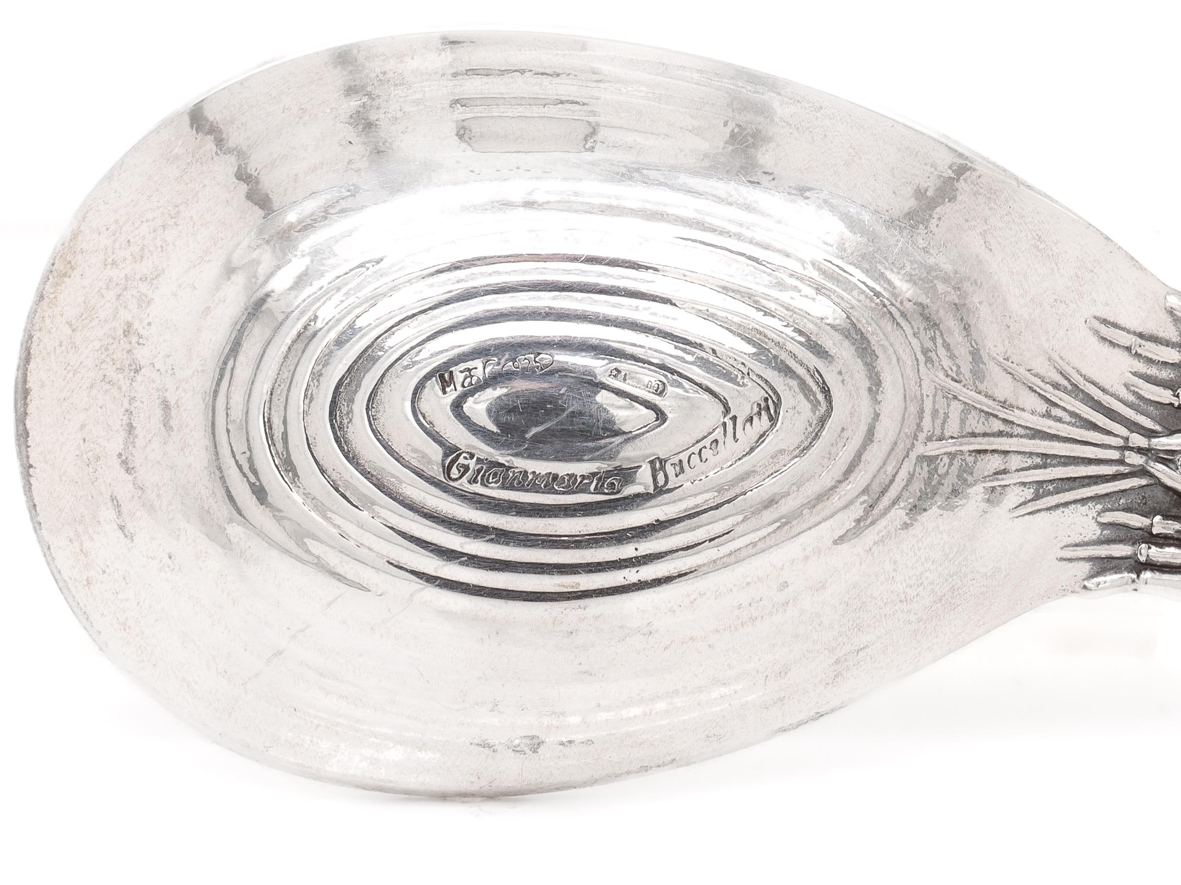 Vintage Buccellati Sterling Silver Ponza Tea Caddy Spoon with Lobster Handle For Sale 6