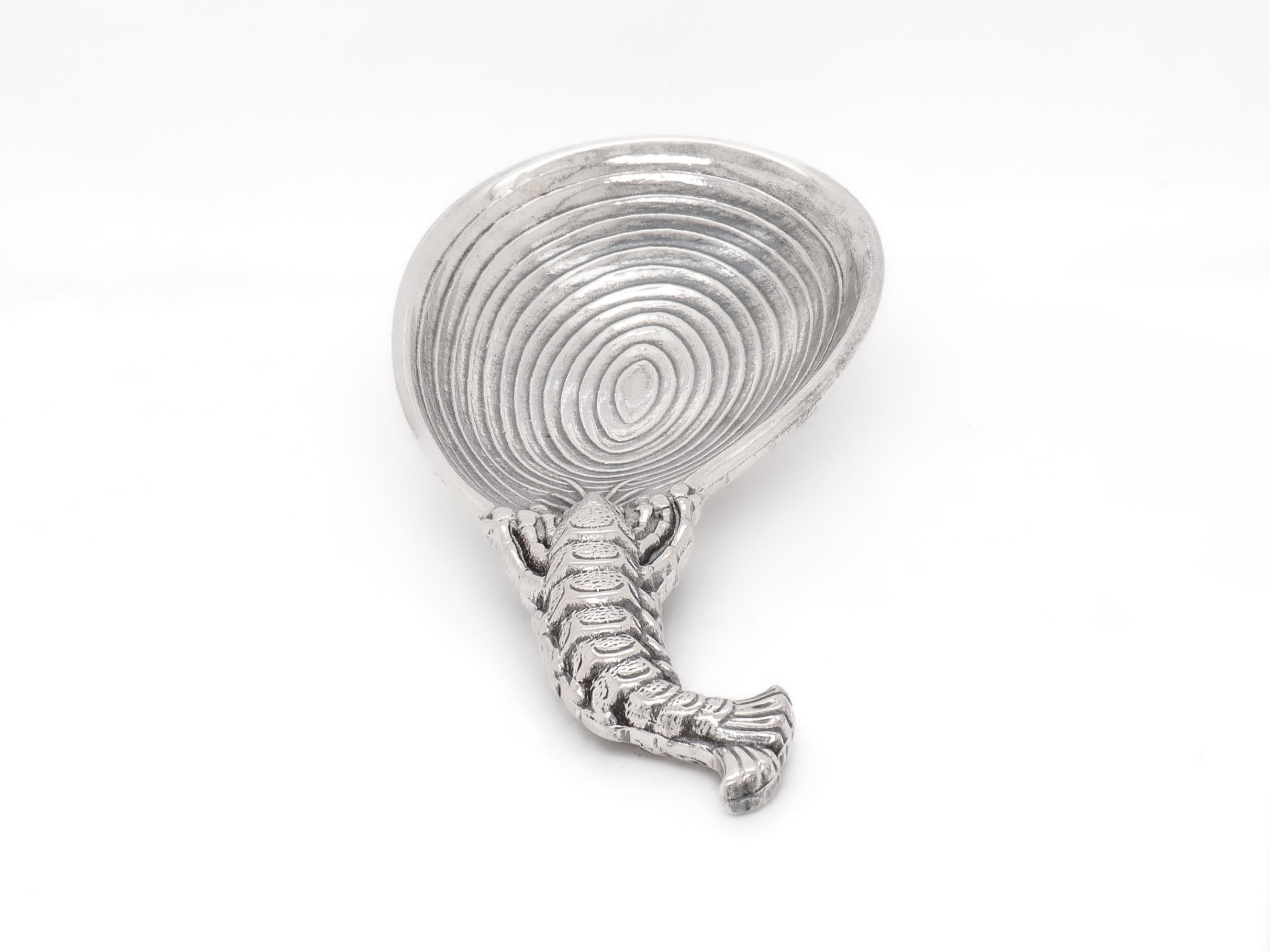 Vintage Buccellati Sterling Silver Ponza Tea Caddy Spoon with Lobster Handle For Sale 1