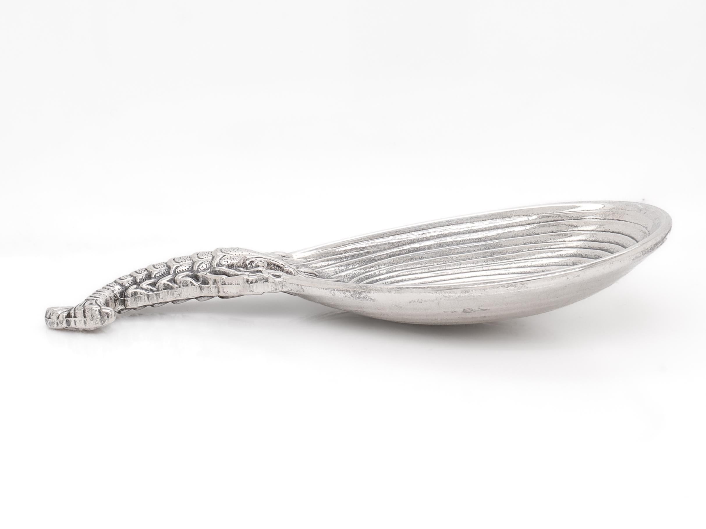 Vintage Buccellati Sterling Silver Ponza Tea Caddy Spoon with Lobster Handle For Sale 2