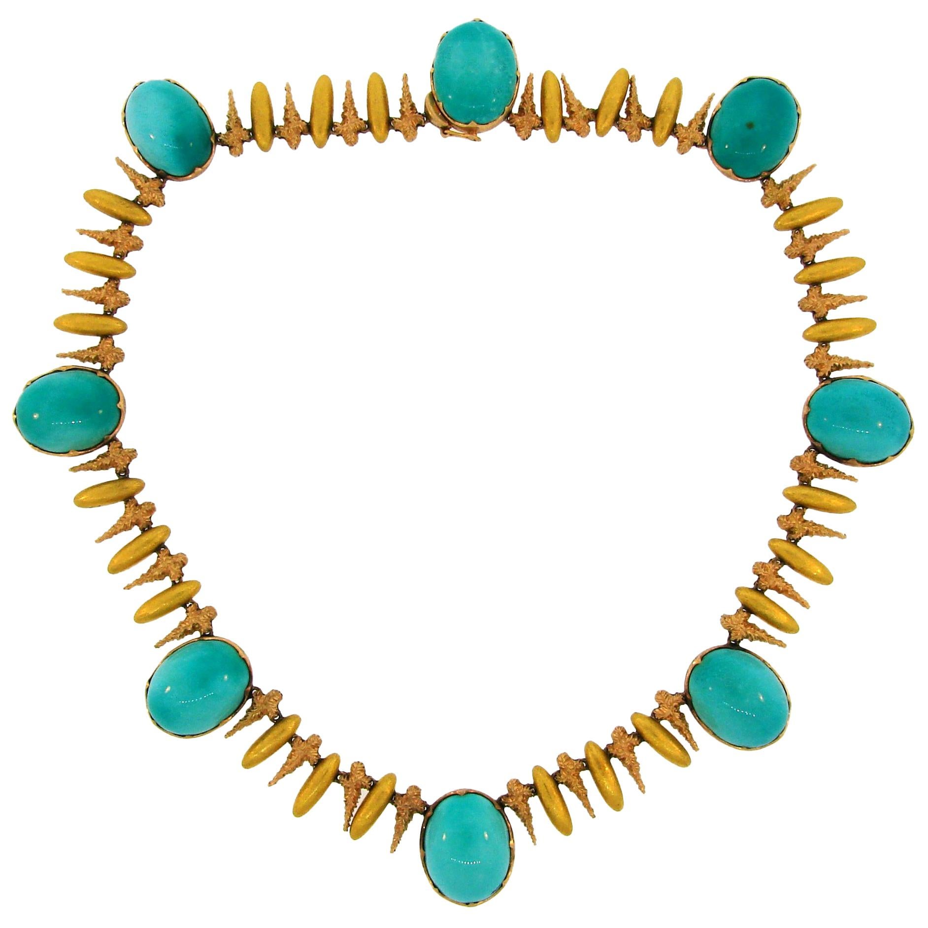 Vintage Buccellati Turquoise Gold Necklace