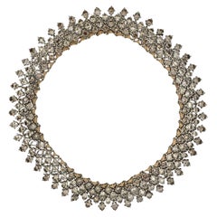 BUCCELLATI Unica, collier fantaisie vintage en or blanc et jaune 18 carats avec diamants