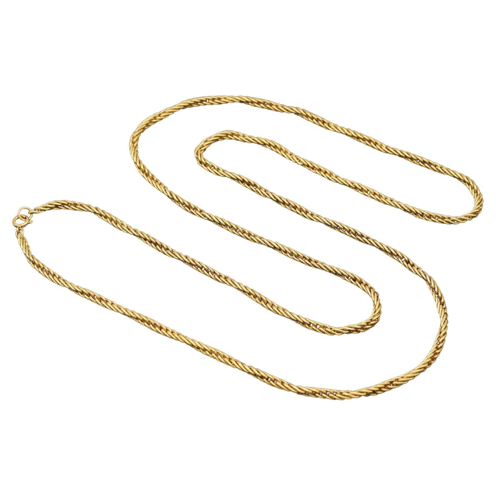 Vintage Buccellati Yellow Gold 37 Inch Rope Chain Necklace