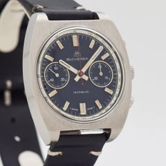 Vintage Bucherer 2-Register Stainless Steel Chronograph Watch, 1970s