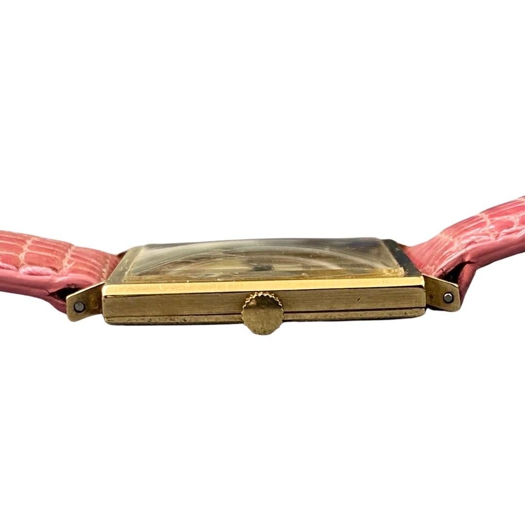 Vintage Bucherer 24mm 18k Gold Women’s Wrist Watch In Good Condition For Sale In Miami, FL