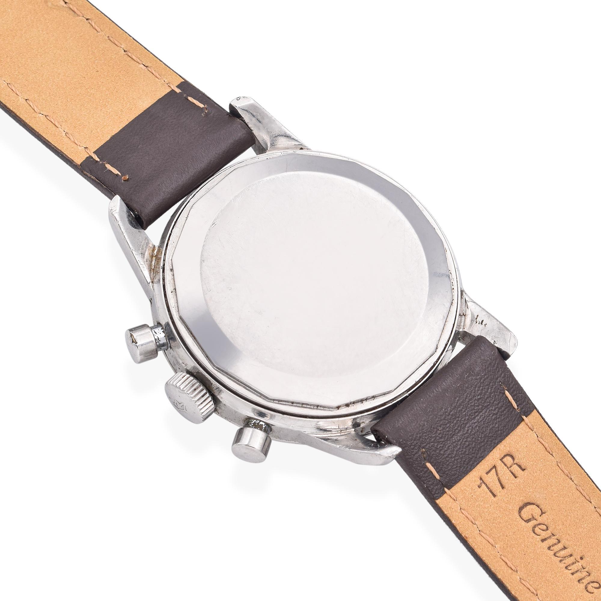 Women's or Men's Vintage Bucherer Chronograph Hand Wind Men's Watch Lemania 1280 For Sale