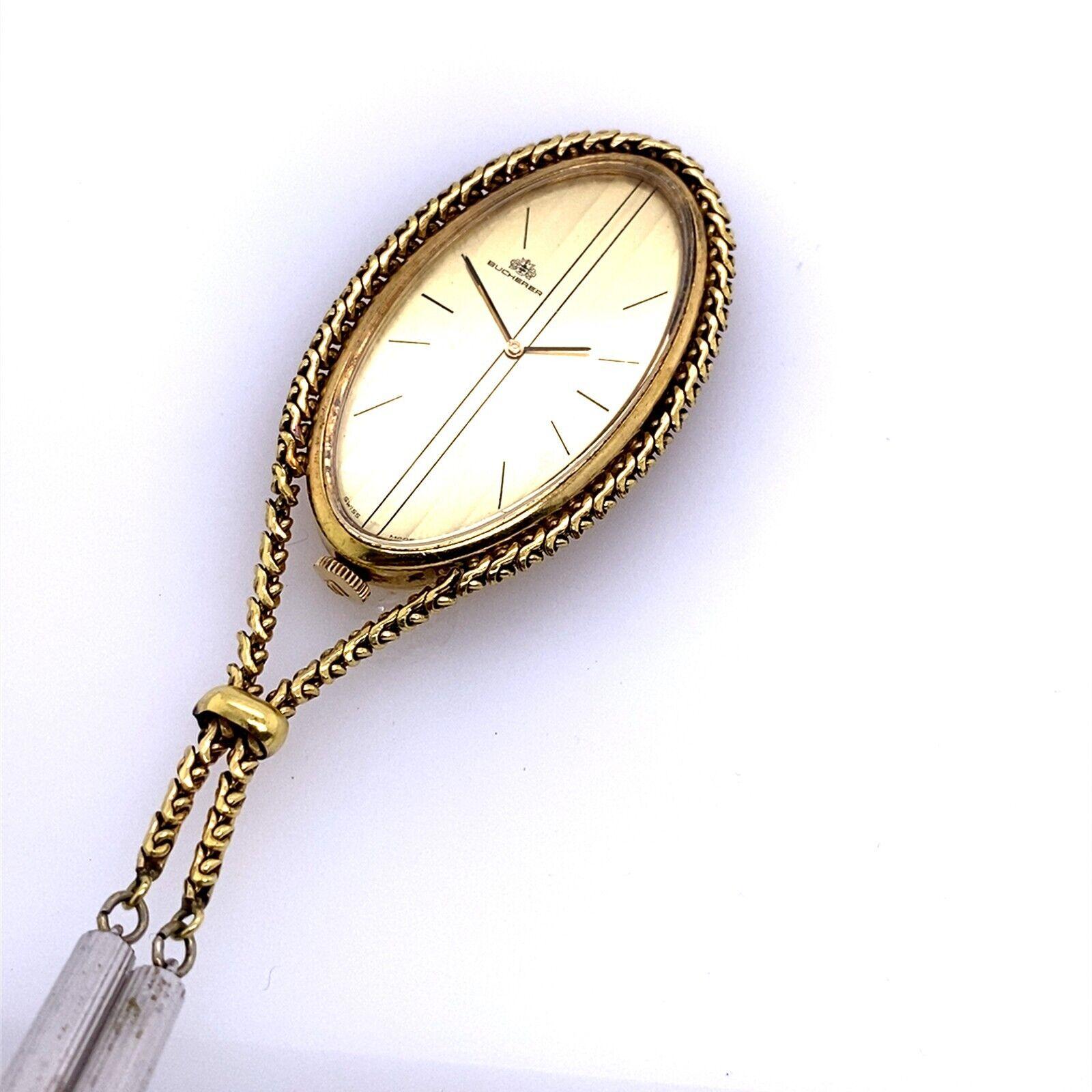 Bucherer Montre manuelle ovale vintage plaquée or jaune Pour femmes en vente