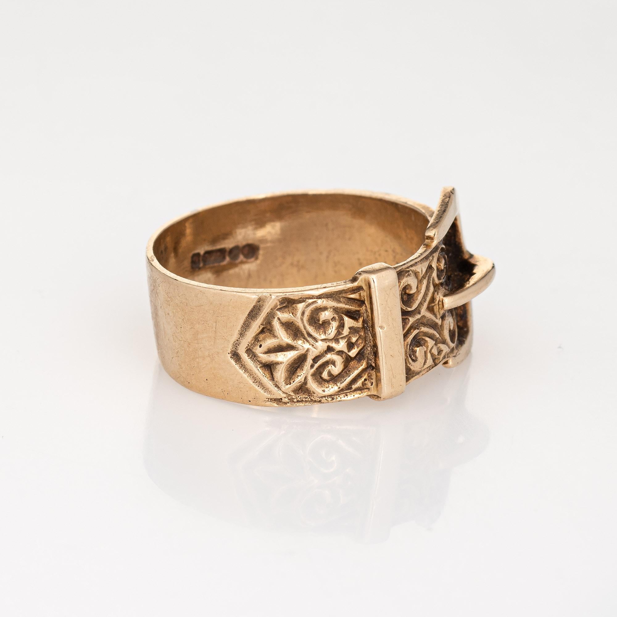vintage 9k rose gold english hallmarks buckle ring