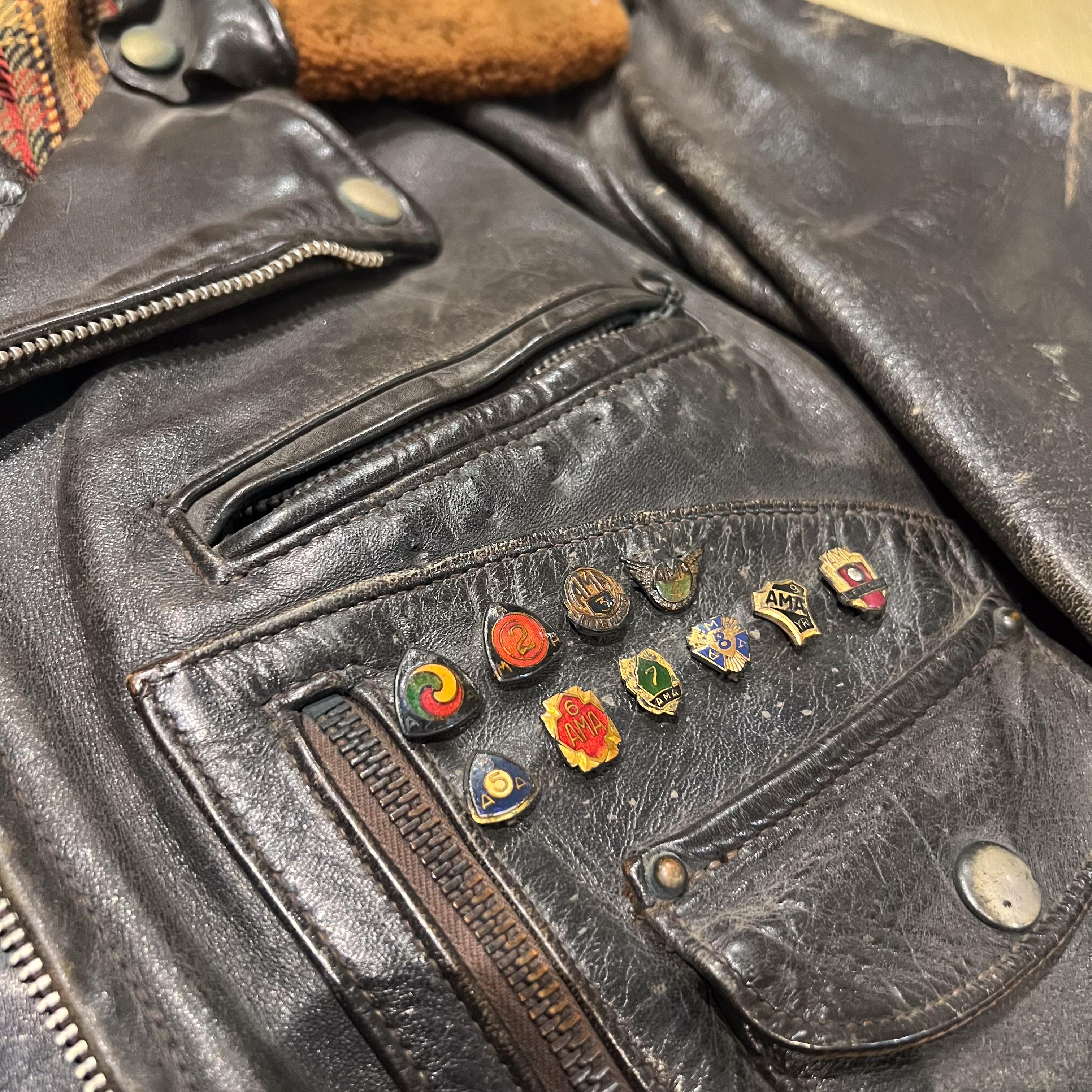 Mid-Century Modern Vintage Buco Leather Motorcycle Jacket Joseph Buegeleisen Co Detroit