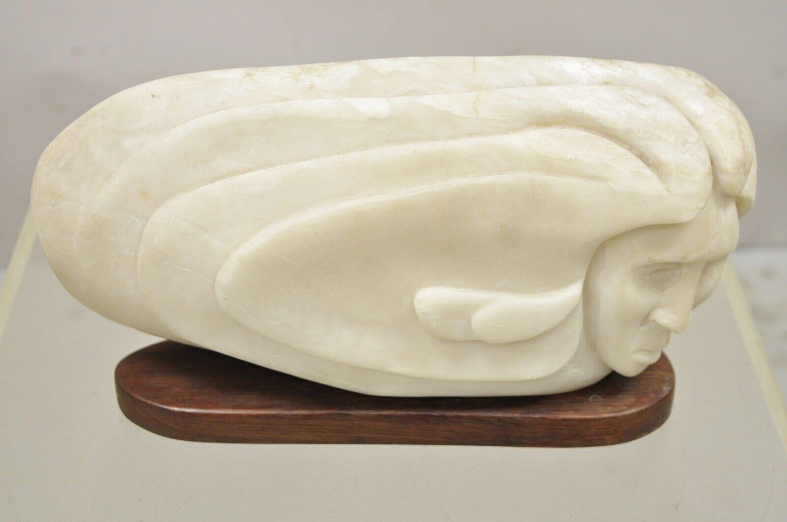 Vintage Bud Miller 1989 Native American Carved Alabaster Double Sided Sculpture For Sale 6