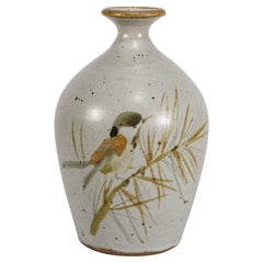 Vintage Bud Weed Vase Bird Decor, American Studio Pottery