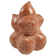 Scultura buddista d'epoca con nove pesche, non firmata, Cina, XX secolo