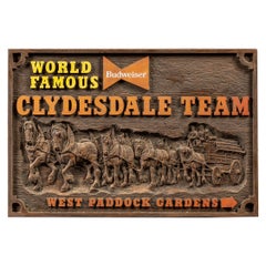 Panneau plastique vintage Budweiser Clydesdale Team Embossed