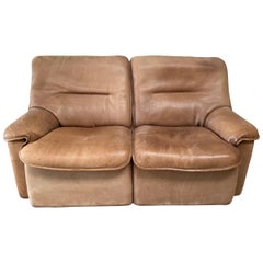 Vintage Buffalo Leather Two-Seater De Sede Ds 63