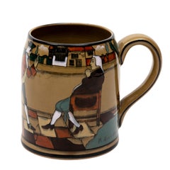 Vintage Buffalo Pottery Deldare Ware Mug "Ye Lion Inn" 1909