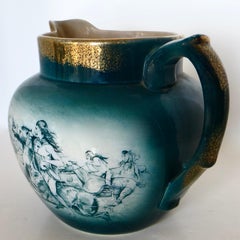 Vintage "Buffalo Pottery" Large Pitcher "Buffalo Hunt" Theme Circa 1912