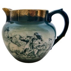 Vintage "Buffalo Pottery" Large Pitcher "Buffalo Hunt" Theme Circa 1912