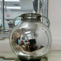 Vintage Bulbous Mercury Glass Vessel with Gold Wash Interior  **Descr