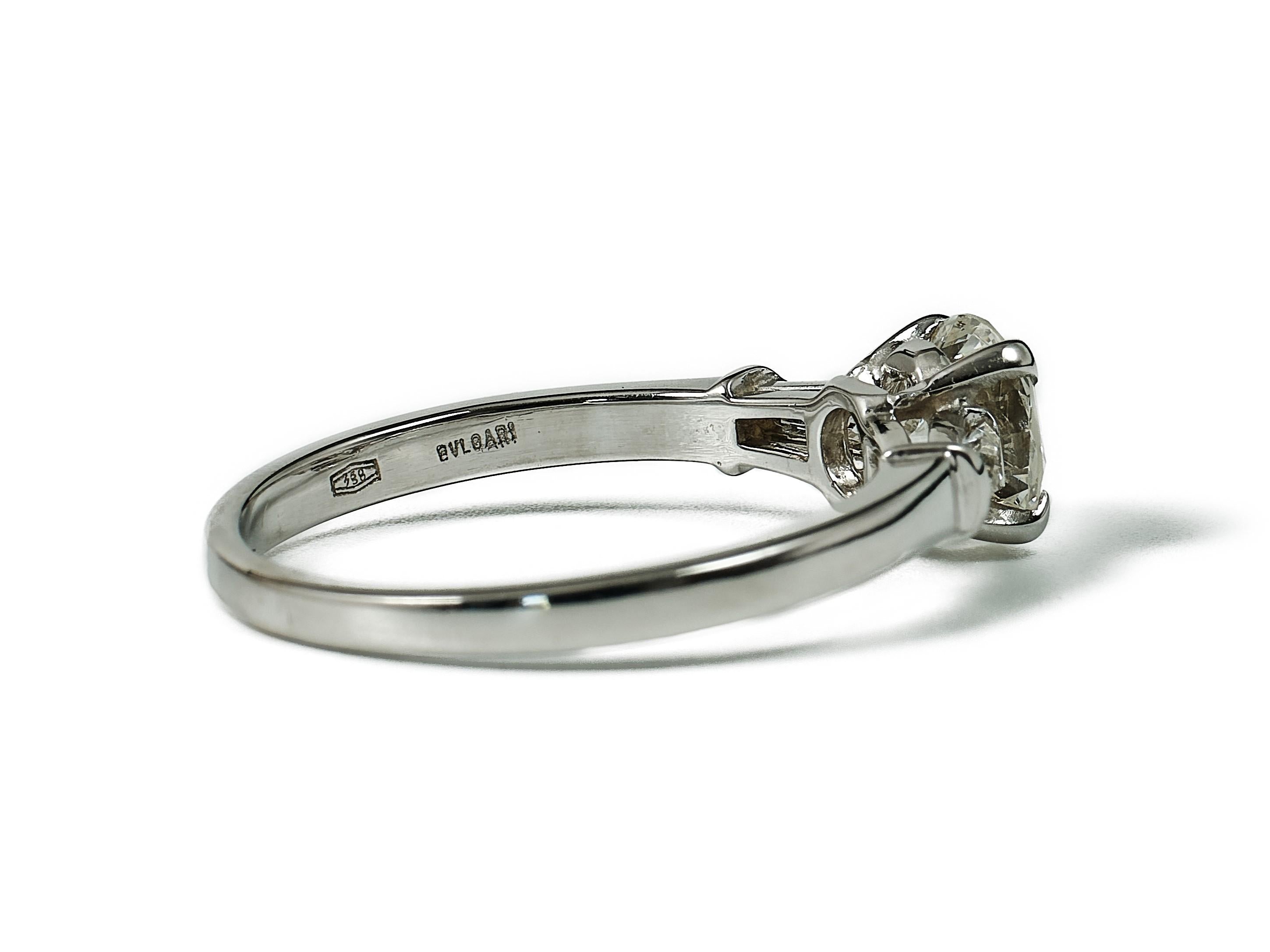 Bague de fiançailles Brilliante 0,82ct diamant taille brillant en or blanc 18k en vente 1
