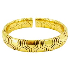 Retro Bulgari 18k Gold Bangle Bracelet 