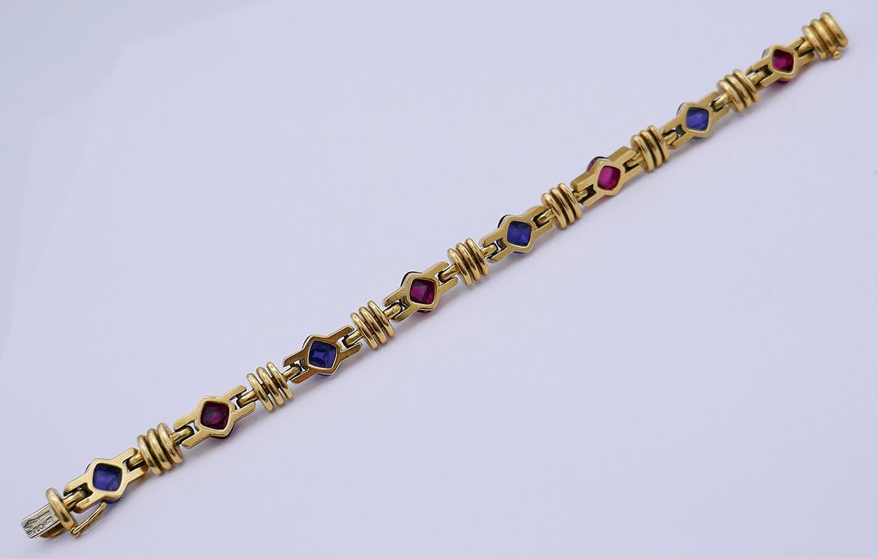 Vintage Bulgari 18k Gold Bracelet Gems Bvlgari Estate Jewelry 4