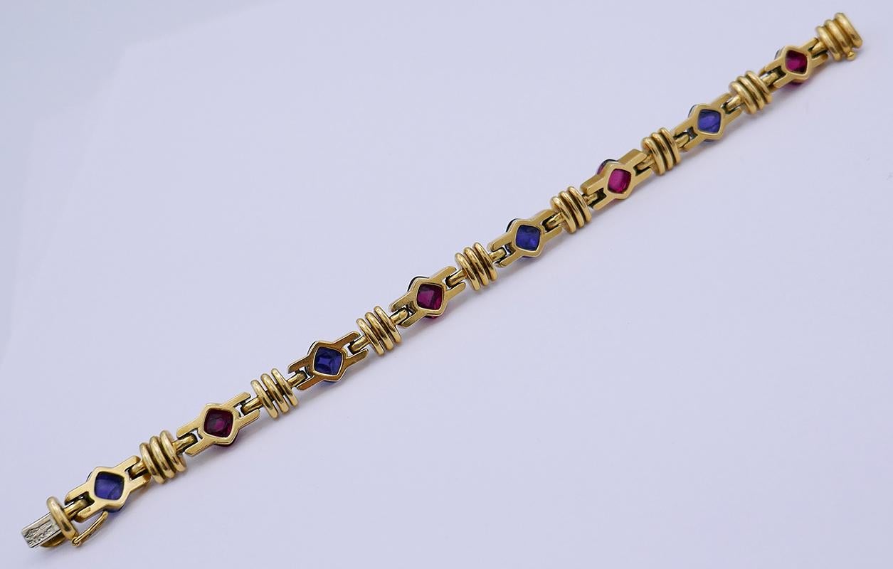 Vintage Bulgari 18 Karat Gold Armband Edelsteine Bvlgari Nachlassschmuck 7
