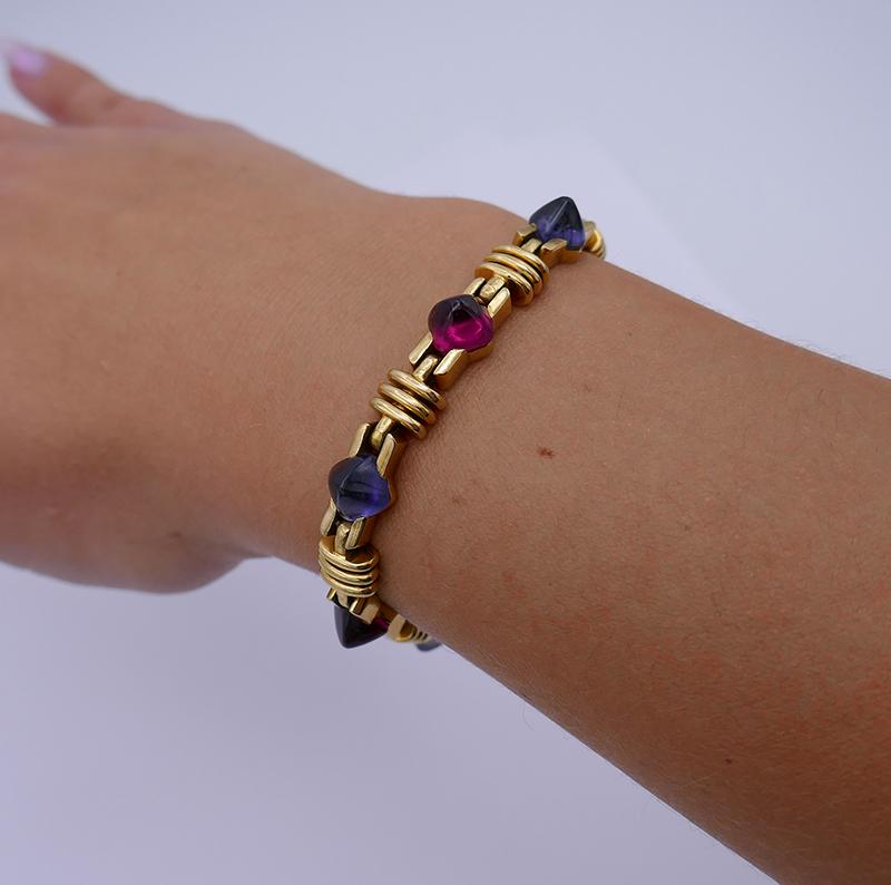 Vintage Bulgari 18 Karat Gold Armband Edelsteine Bvlgari Nachlassschmuck Damen