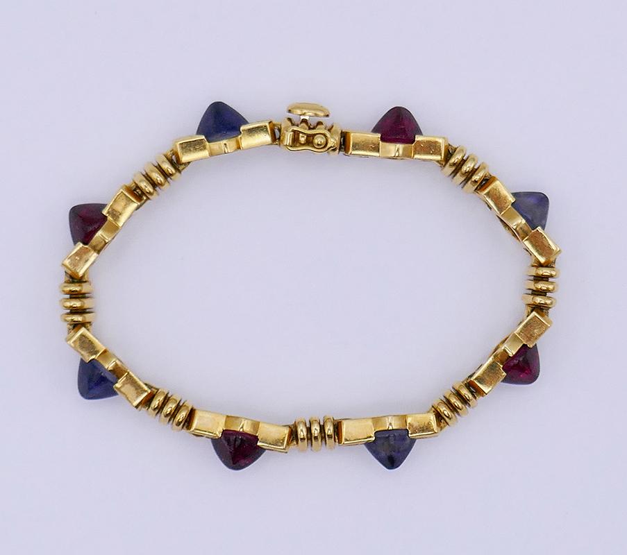 Vintage Bulgari 18 Karat Gold Armband Edelsteine Bvlgari Nachlassschmuck 1