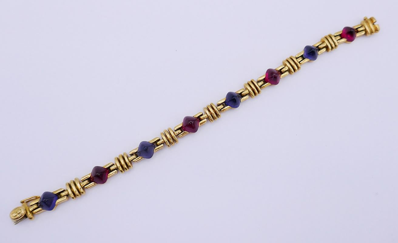 Women's Vintage Bulgari 18k Gold Bracelet Gems Bvlgari Estate Jewelry