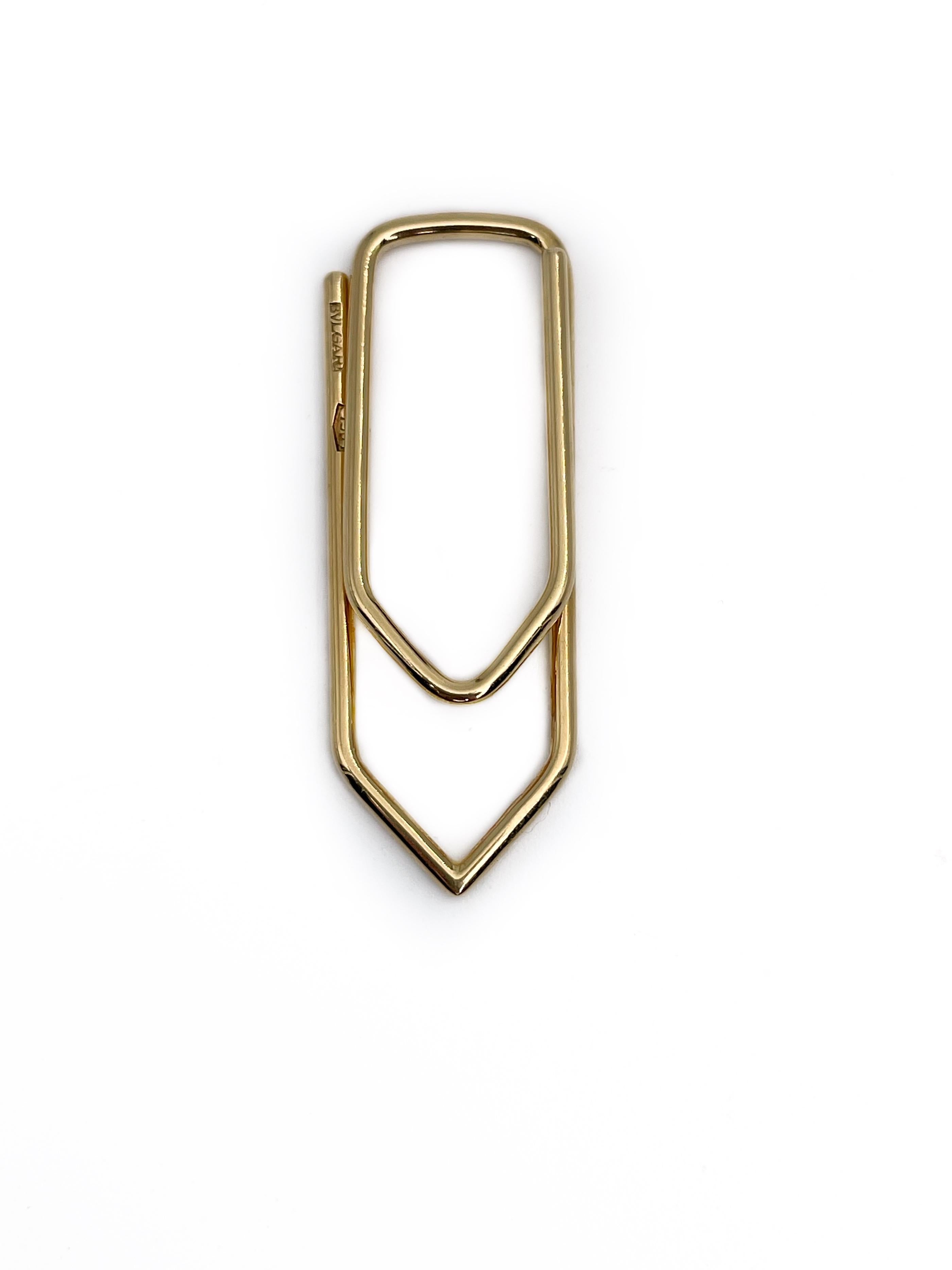 Vintage Bulgari 18K Gold Figural Money Clip In Good Condition In Vilnius, Vilniaus apskr.