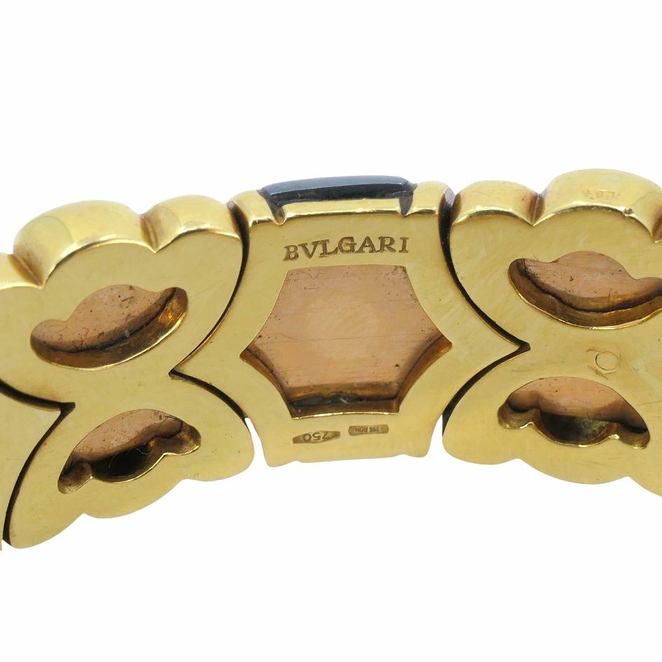 Vintage Bvlgari 18k Gold Hematite Cuff Bracelet For Sale 5