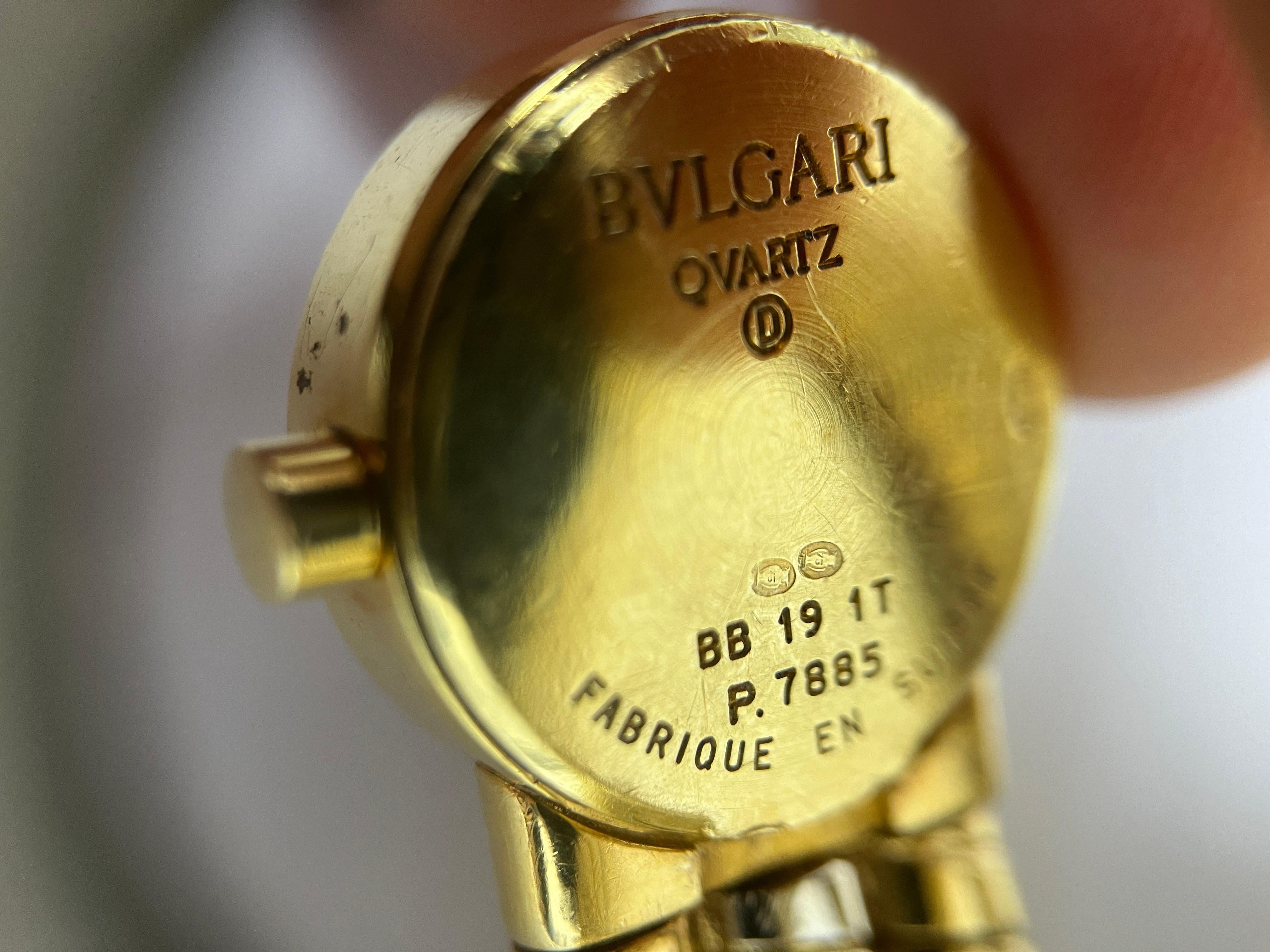 Bulgari Tubogas White Yellow Gold Wrap Bracelet Watch BB191T For Sale 3