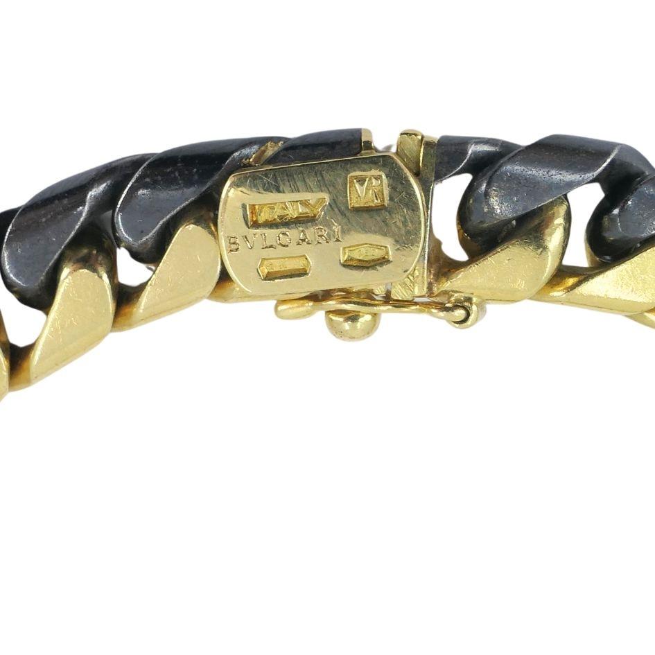 Vintage Bvlgari, collana con catena a maglie strette in oro giallo e annerito 18 carati in vendita 6