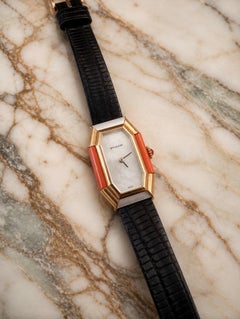 Vintage Bulgari 18K Yellow Gold Coral & Mother-of-Pearl Watch