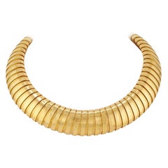Collana girocollo "Tubogas" Bulgari d
epoca in oro 18 carati