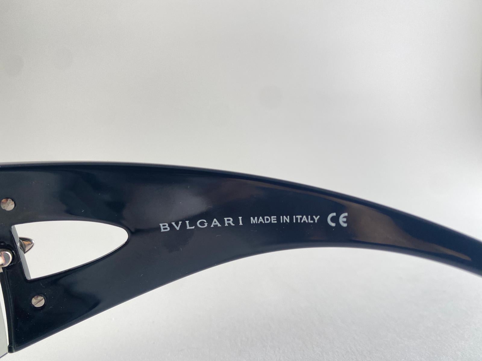 Lunettes de soleil vintage Bulgari 8025 Mask Wrap Around 2001 Italie en vente 1