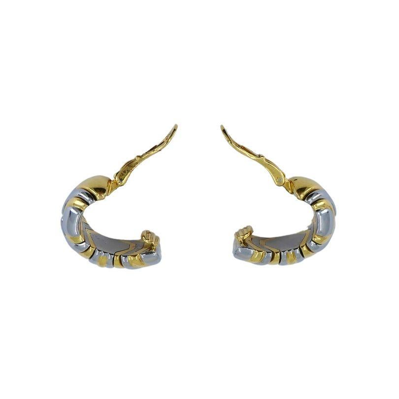 Vintage Bvlgari Alveare 18k Gold Steel Clip Earrings 2