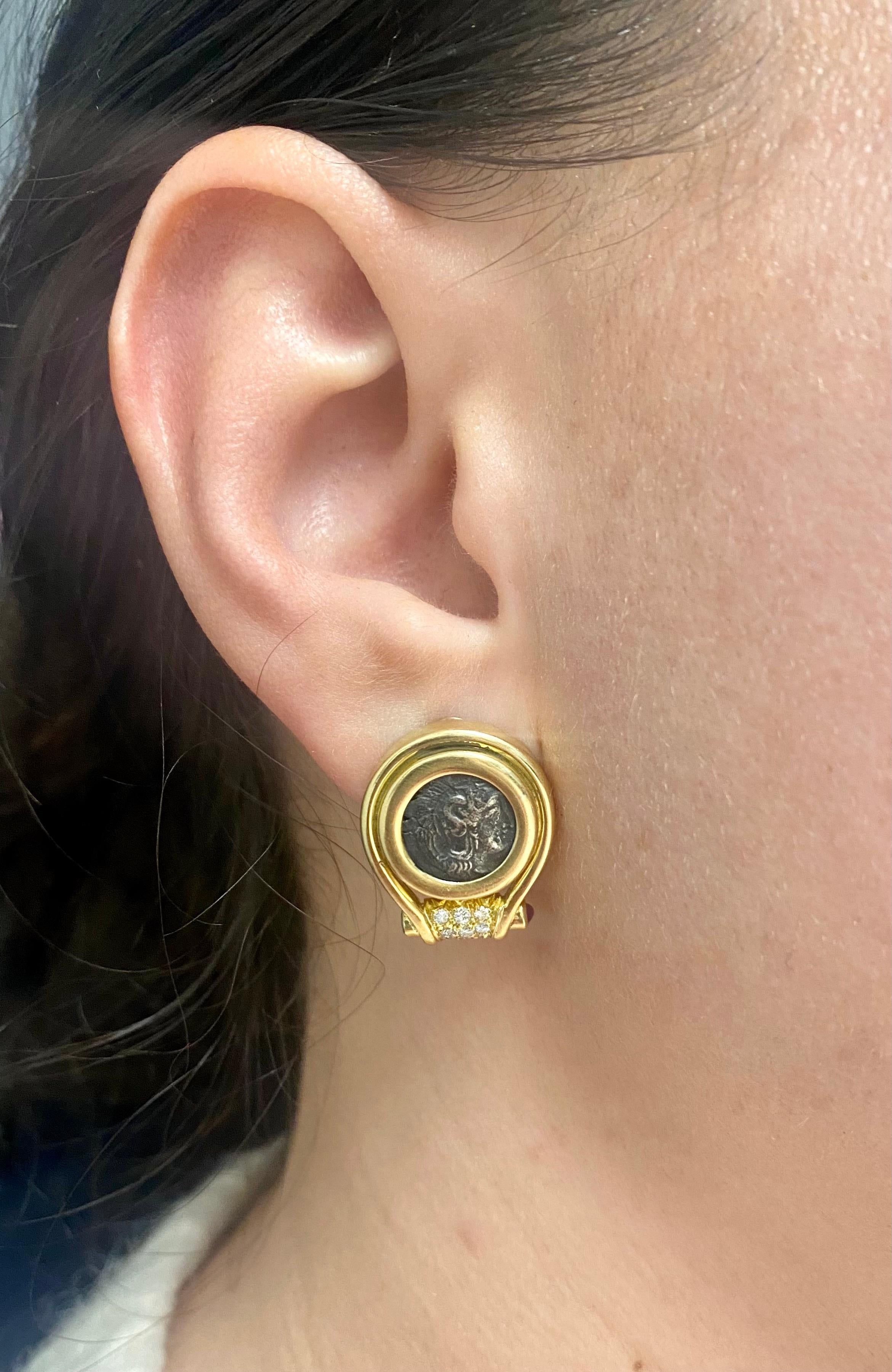 Vintage Bulgari Ancient Coin Earrings For Sale 1